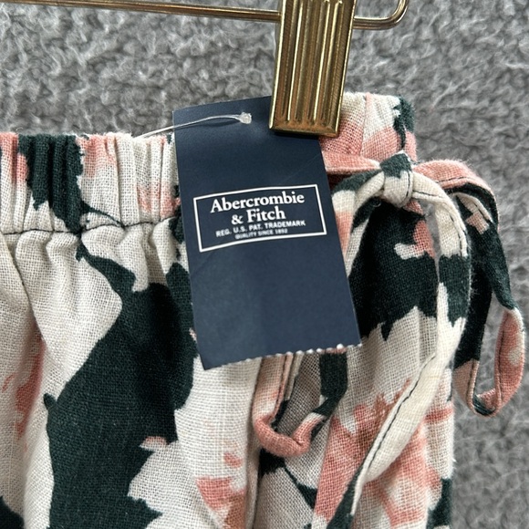 NEW Abercrombie & Fitch Green Floral Print Linen Blend Skirt XS - Picture 4 of 13